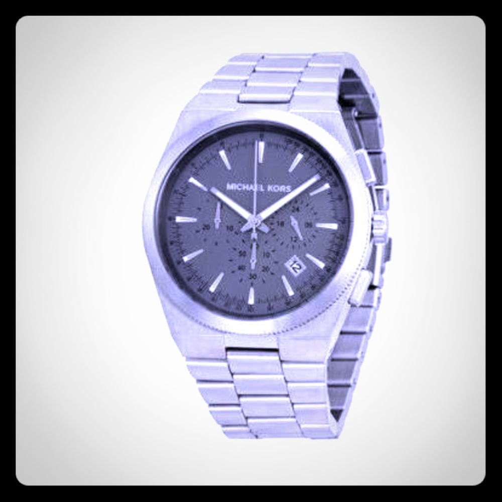 Mk grey face stainless steel Channing watch nwot